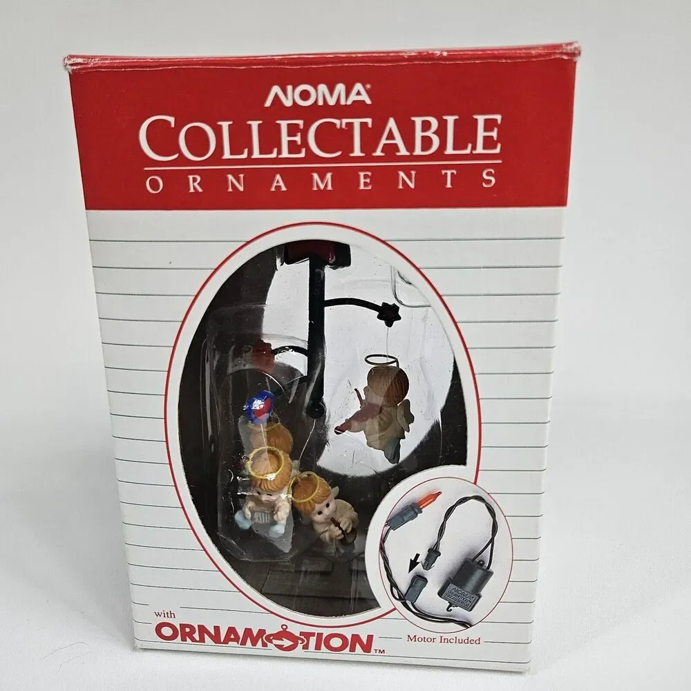 Vintage 1989 Noma Ornamotion Christmas‎ Collectable Ornaments Angels W/ Motor
